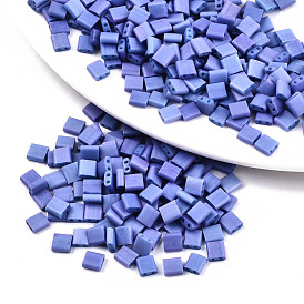 Fgb 2 стеклянные бусины для краски для выпечки, непрозрачные матовые цвета радуги, прямоугольные