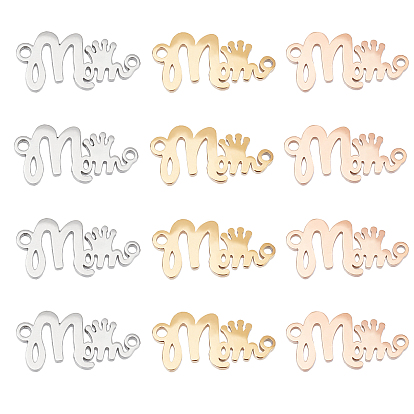 12 шт. 3 цвета 304 подвески из нержавеющей стали, слово мама и корона