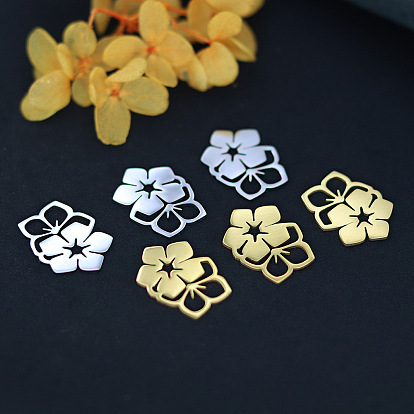 201 подвески из нержавеющей стали, лазерная резка, цветочный шарм