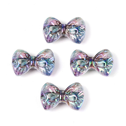 УФ-покрытие, напечатанное на непрозрачных акриловых бусинах, радужный, бантом