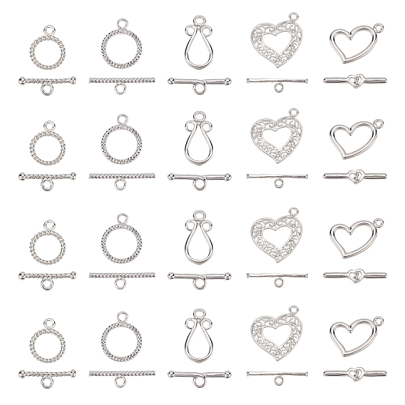 Brass Toggle Clasps, Mixed Shapes
