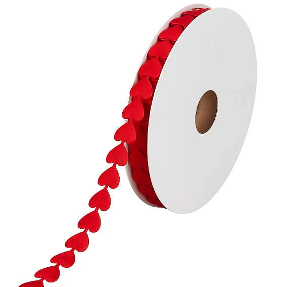 18m ruban de dentelle en polyester coeur, pour les invitations de mariage, bouquets, emballage cadeau