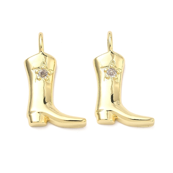 Латунные микро проложить кубического циркония подвески, подвески для сапог/туфель, долговечный, стойки покрытие, без свинца и без кадмия