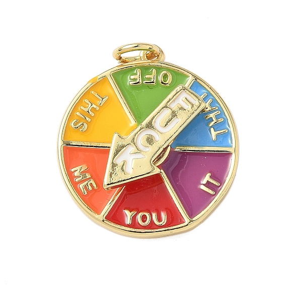 Вращающиеся подвески из латуни и эмали, круглые подвески, с целью перехода в кольце, без свинца и без кадмия, долговечный, стойки покрытие, реальный 18 k позолоченный