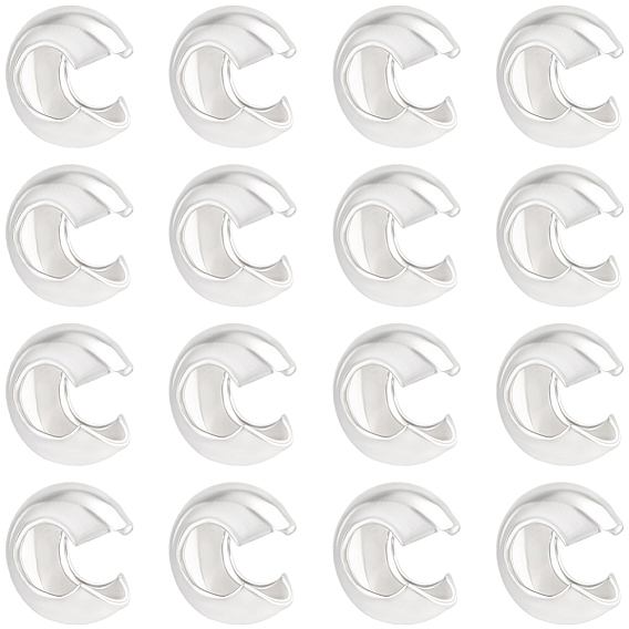 20шт. 925 крышка из стерлингового серебра с обжимным бисером