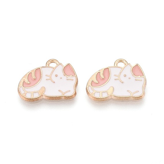 Подвески из сплава и эмали, форма кошки, без кадмия и без свинца, золотой свет