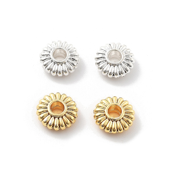 Латунные бусины, долговечный, стойки покрытие, плоско-круглые