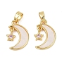 Латунные микро проложить кубического циркония подвески, без кадмия и без свинца, с акриловой, луна со звездными чарами