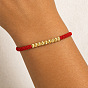 Verstellbare, geriffelte, runde, geflochtene Perlenarmbänder aus Messing für Damen und Herren, golden