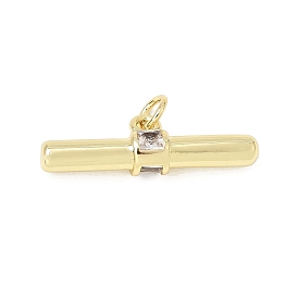 Pendentifs en zircone cubique clair en laiton, charmes de barre, plaqué longue durée, crémaillère plaquage, sans plomb et sans cadmium