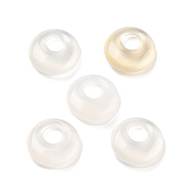 Natural White Chalcedony Flat Round Charms