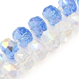 Transparent Electroplate Glass Beads Strands, AB Color Plated, Faceted, Rondelle