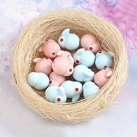 Керамический кролик разбросанные фарфоровые бусины ручной работы, браслет ожерелье аксессуары керамические бусины, милые украшения оптом
