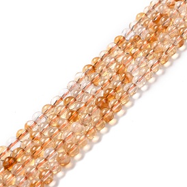Heated Natural Citrine Bead Strands, Round
