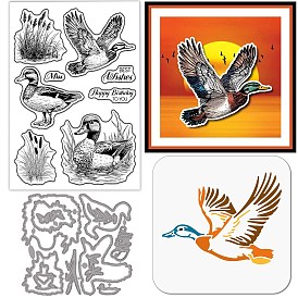 DIY скрапбукинга наборы инструментов, включая 1трафареты для резки углеродистой стали из ПК, 1трафареты для рисования на животных из ПК и 1 прозрачные штампы из листового ПВХ