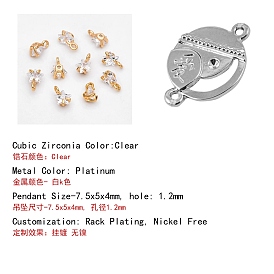 Râtelage en laiton micro-pavé de zircones cubiques, sans nickel, plat rond