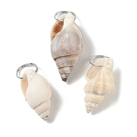 Естественно спиральные подвески оболочки, подвески в форме ракушки с железными соединительными кольцами платинового оттенка