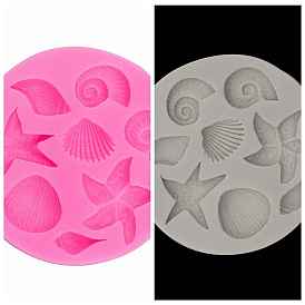Starfish/Shell DIY Silicone Molds, Fondant Molds, Resin Casting Molds, for Chocolate, Candy, UV Resin & Epoxy Resin Craft Making