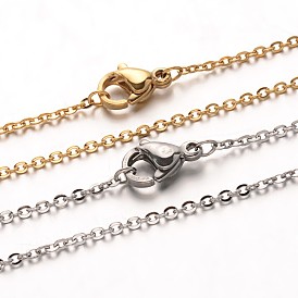 Vacuum Plating 304 Stainless Steel Cable Chain Necklaces, with Lobster Claw Clasps, 19.7 inch(50cm)