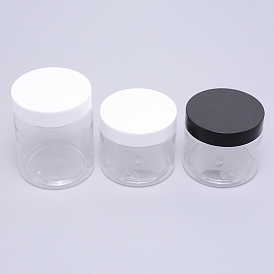 Transparent PET Plastic Bead Containers, with Screw Lids, Column