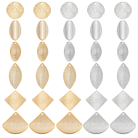 48шт 12 стиль латунные подвески, лист и веер и овал