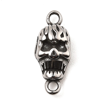 Tibetan Style 304 Stainless Steel Links Connector Charms, Halloween Skull Links