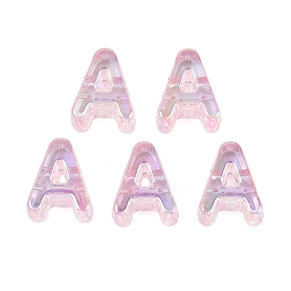 UV Plating Transparent Acrylic European Beads, Large Hole Beads