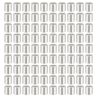 90Pcs 925 Sterling Silver Spacer Beads, Column