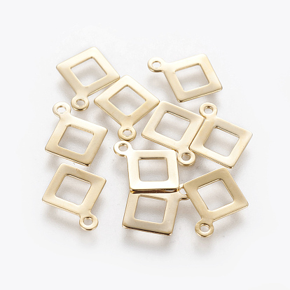 304 Stainless Steel Charms, Rhombus