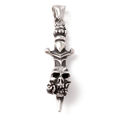 304 Stainless Steel Pendants, Skull