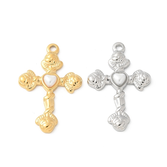 Подвески из бисера, крест прелести, с 304 фурнитурой из нержавеющей стали, ионное покрытие (ip)