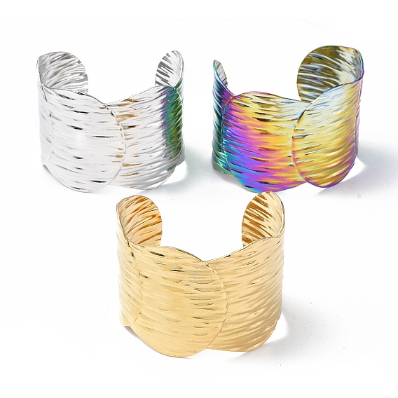 304 браслет из нержавеющей стали с широкой открытой манжетой для женщин