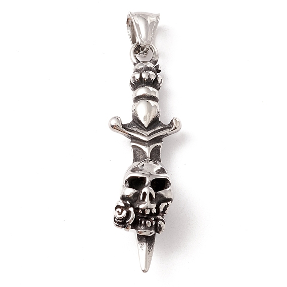 304 Stainless Steel Pendants, Skull