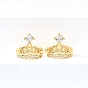 Латунные серьги-манжеты из прозрачного кубического циркония, корона