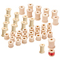 48Pcs 3 Style Schima Wood Sewing Embroidery Thread Spool, Empty Bobbins, for Embroidery and Sewing Machines