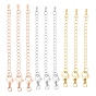 6 Sets Long-Lasting Plated Brass Chain Extender, with Lobster Claw Clasps and Bead Tips