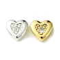 Латунные микро проложить кубического циркония бусы, без кадмия, без никеля и без свинца, сердце