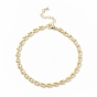 Brass Initial Letter U Link Chain Anklet for Women