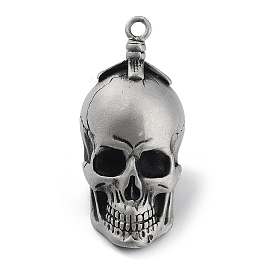 Tibetan Style Alloy Big Pendant, Frosted, Skull with Cross Charm