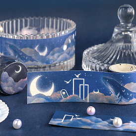 Adhesive Paper Decorative Tape, for Scrapbook, Gifts, Diary, Album, Stationery and Journals Supplies