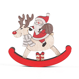 Christmas Reindeer/Stag with Santa Claus Wooden Display Decorations, for Christmas Party Gift Home Decoration