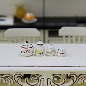 Ornements de pots à épices miniatures en porcelaine, accessoires de maison de poupée de jardin paysager micro, faire semblant de décorations d'accessoires