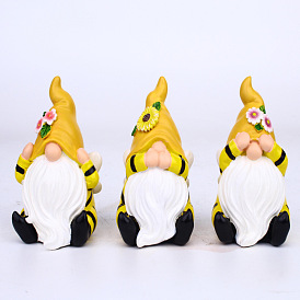 Resin Gnome Figurines Display Decorations, for Home Garden Ornament