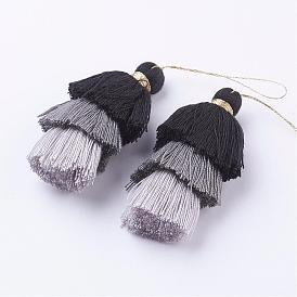 Nylon con borlas de grandes decoraciones colgantes, tres capas