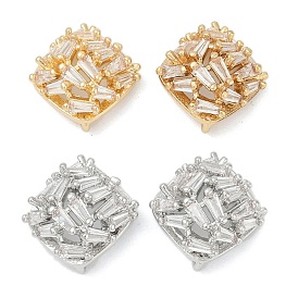 Латунные серьги-гвоздики из циркония, долговечный, без кадмия, без никеля и без свинца, квадратный