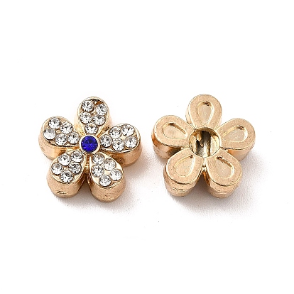 Alloy Rhinestone Beads, 5-Petal Flower