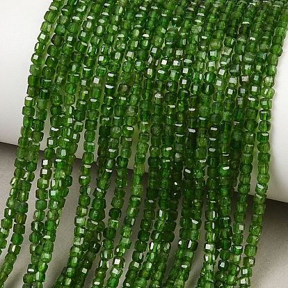 Натуральный зеленый диопсид бисер нити, граненый стол, вырезанный куб, класс АА