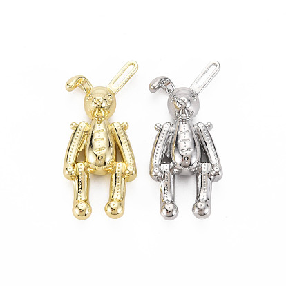 Crémaillère pendentifs en alliage placage, sans cadmium et sans nickel et sans plomb, lapin
