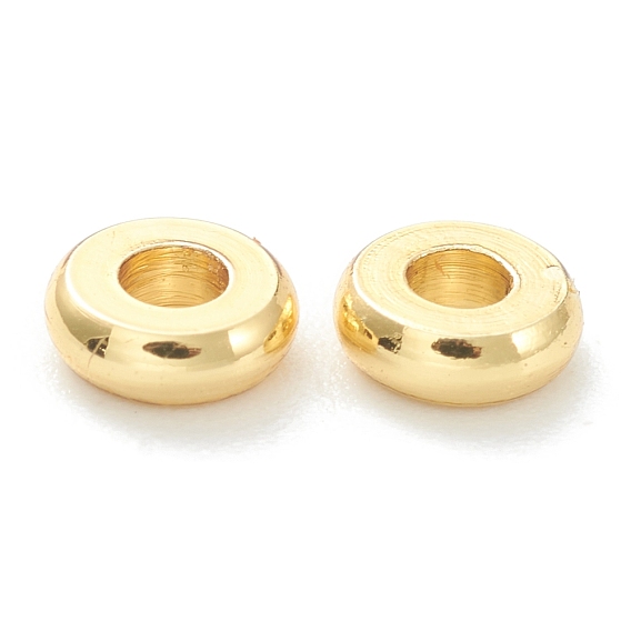 Brass Spacer Beads, Long-Lasting Plated, Flat Round/Disc, Heishi Beads