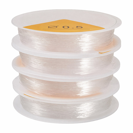 4 rollos de hilo elástico de cristal redondo, para pulseras, joyería de piedras preciosas, fabricación de abalorios, artesanía